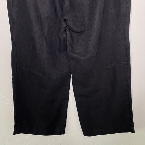 Cut.loose Black 100% Linen Cargo Wide Leg Pants Lagenlook Large - Picture 8 of 10